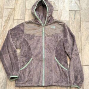 The North Face girls youth XL size 18 gray soft fleece hooded coat